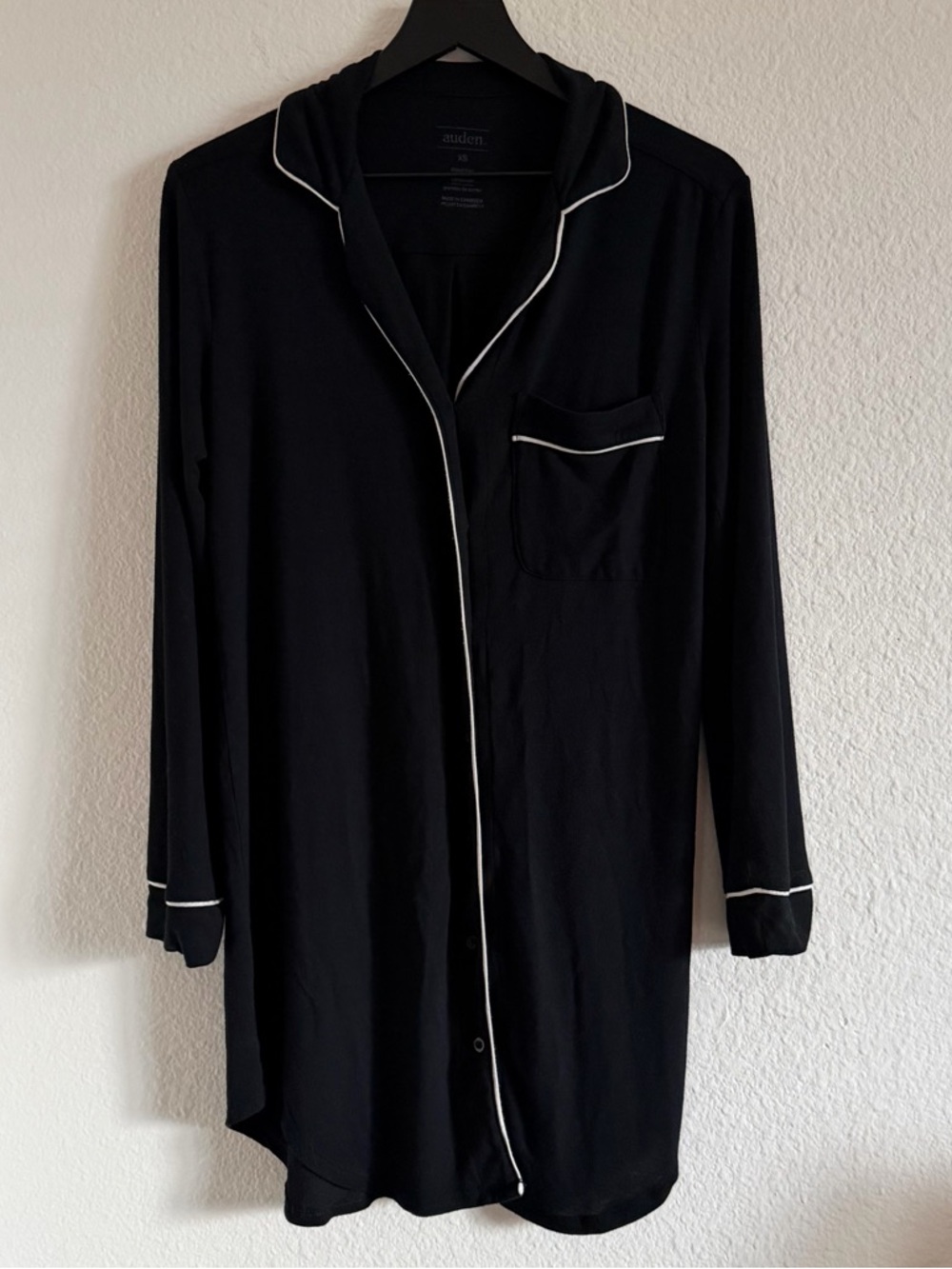 auden cloud knit modal notch collar long sleeve nightgown